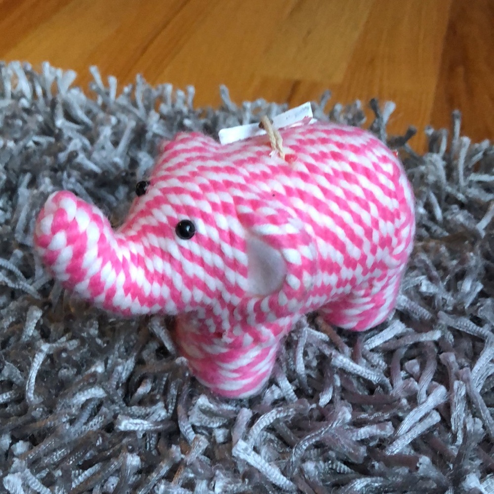 Pink/white elephant 2014 ornament